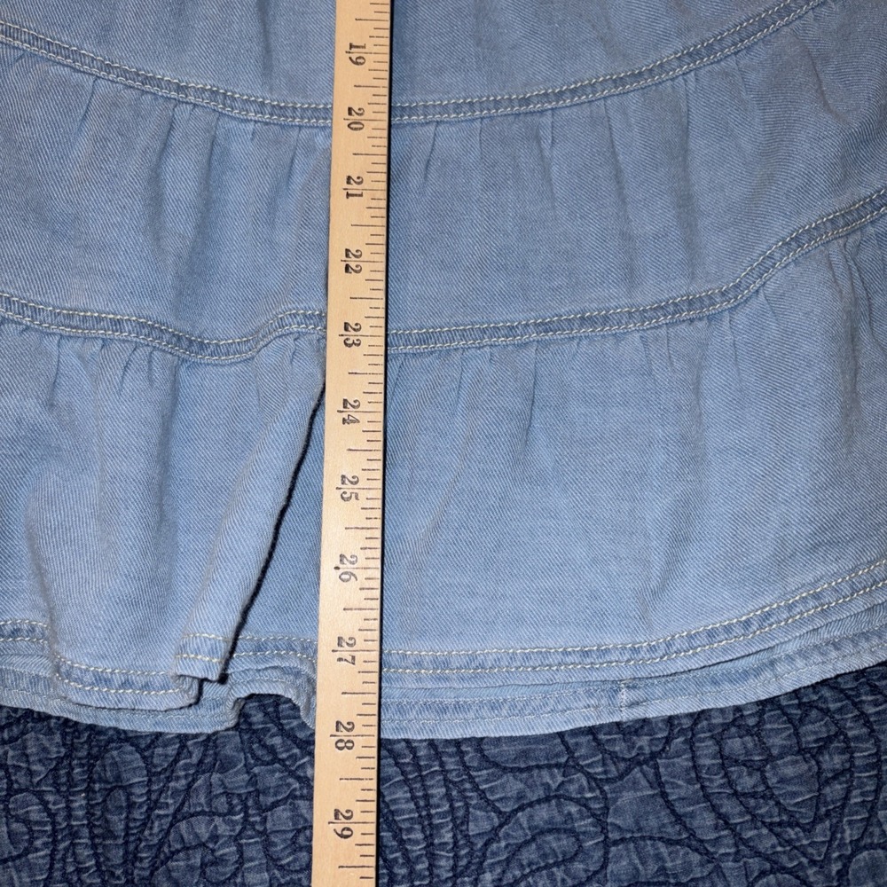 PILCRO XL Reese 100% Cotton Smocked Midi Skirt Light Denim $148 Anthropologie - Picture 14 of 14